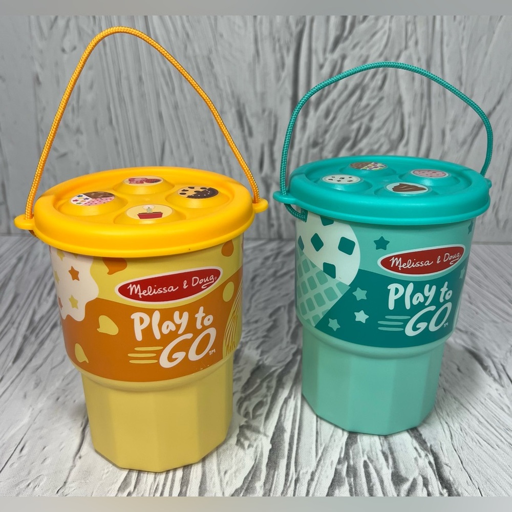 2x Melissa & Doug Play To Go Ice Cream Play NO ACCESORIES JUST CUPS Pre Owned